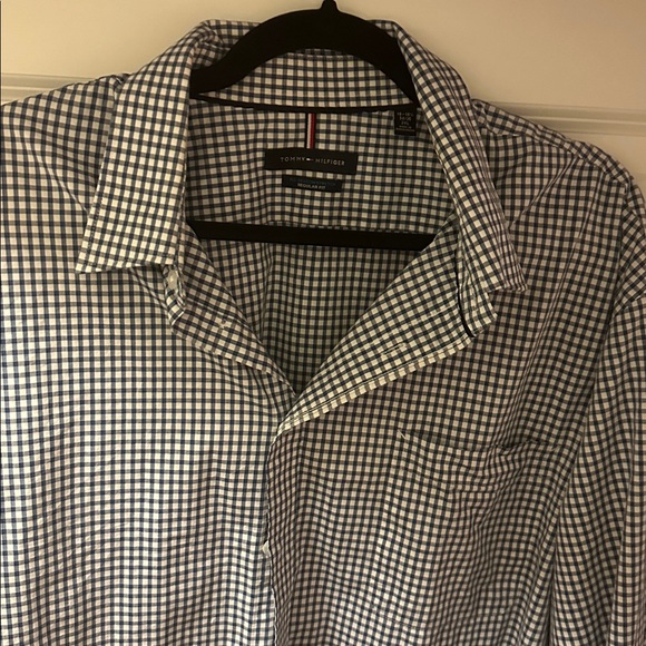 Tommy Hilfiger Other - Tommy Hilfiger Navy and White Checked Button-Down Shirt Men’s - size 2xl